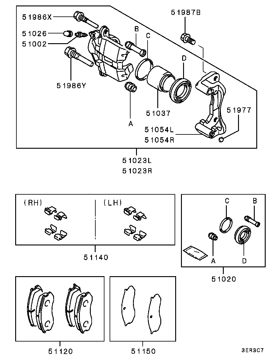 Mitsubishi MB13 4808 - Ohjaustappi, jarrusatula inparts.fi