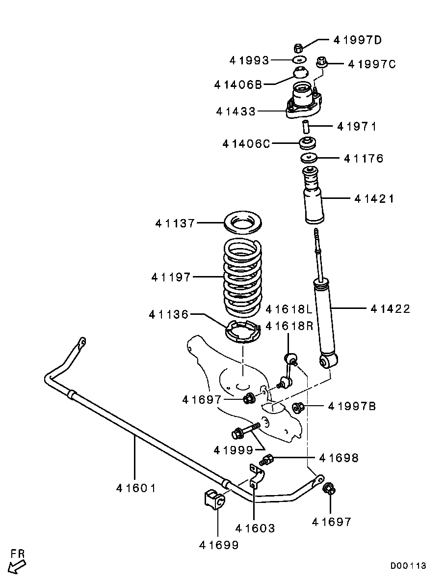 Mitsubishi 4162A034 - Iskunvaimennin inparts.fi