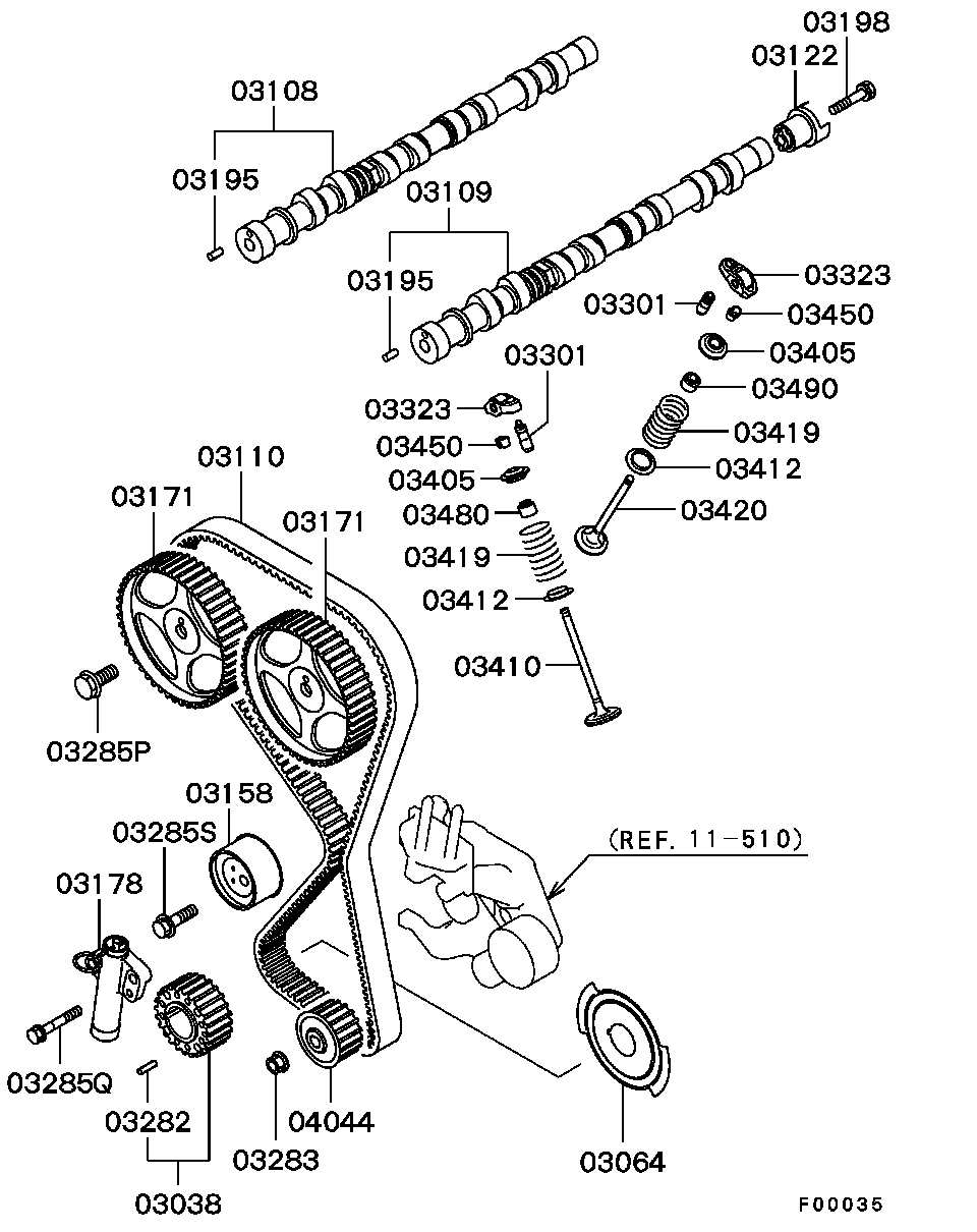 Mitsubishi MD182537 - Kiristysrulla, hammashihnat inparts.fi