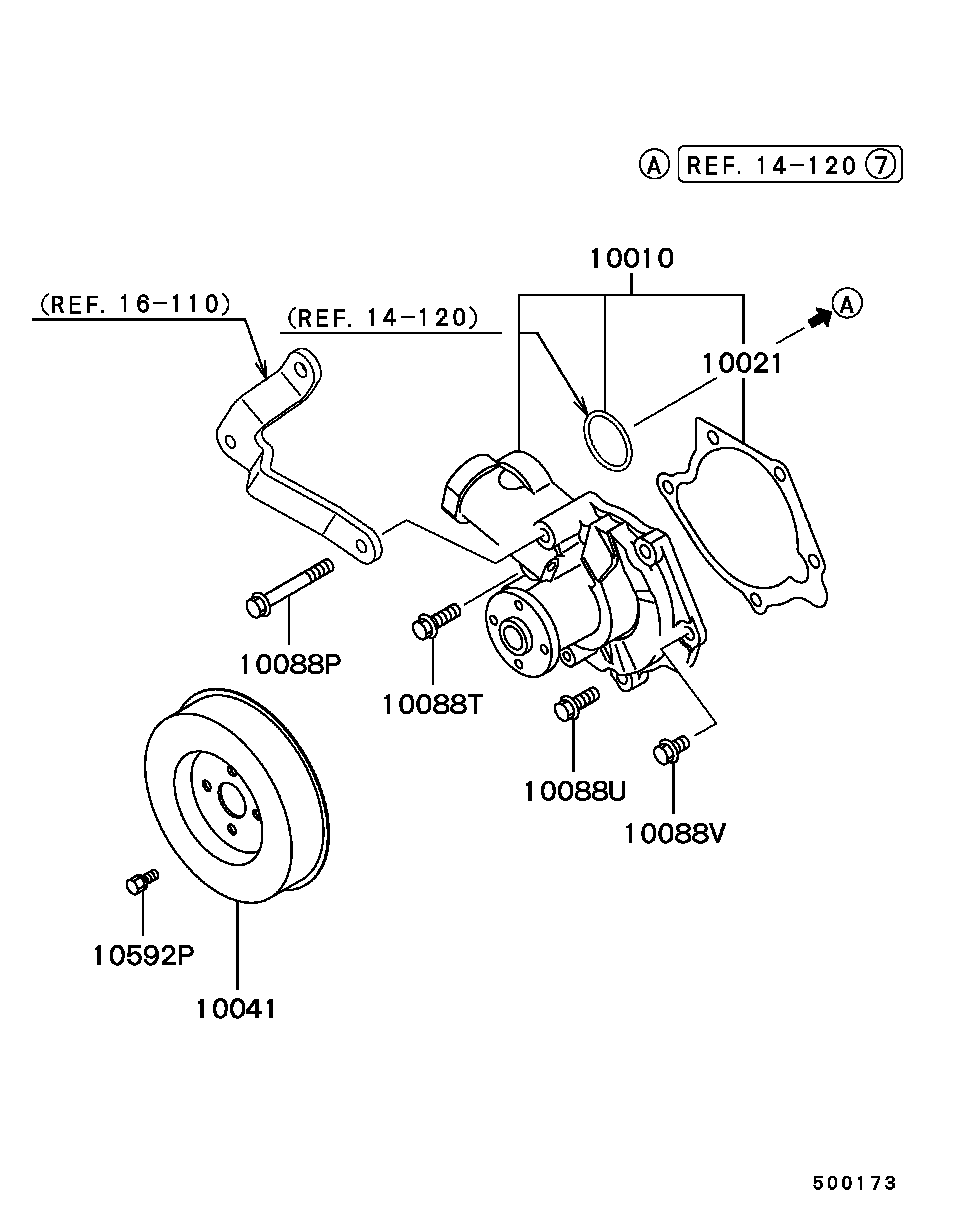 Mitsubishi MD978552 - Vesipumppu inparts.fi