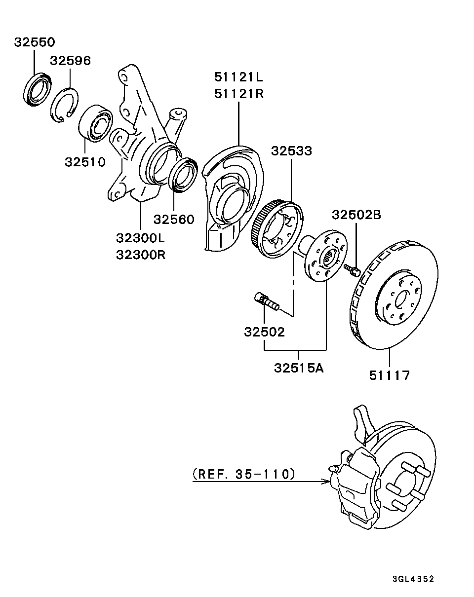 Mitsubishi MB303865 - Pyöränlaakerisarja inparts.fi