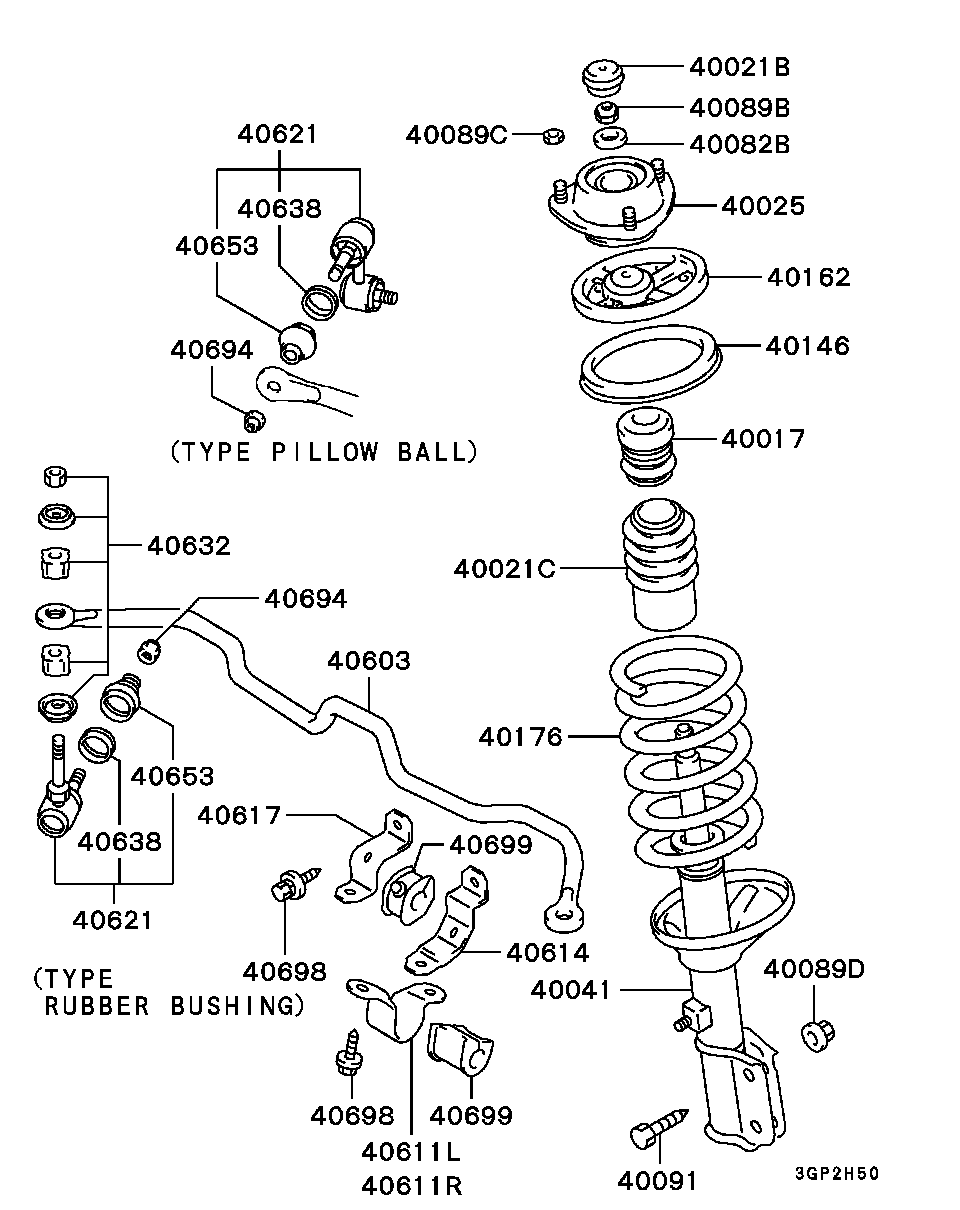 Mitsubishi MB57 3617 - Jousijalan tukilaakeri inparts.fi