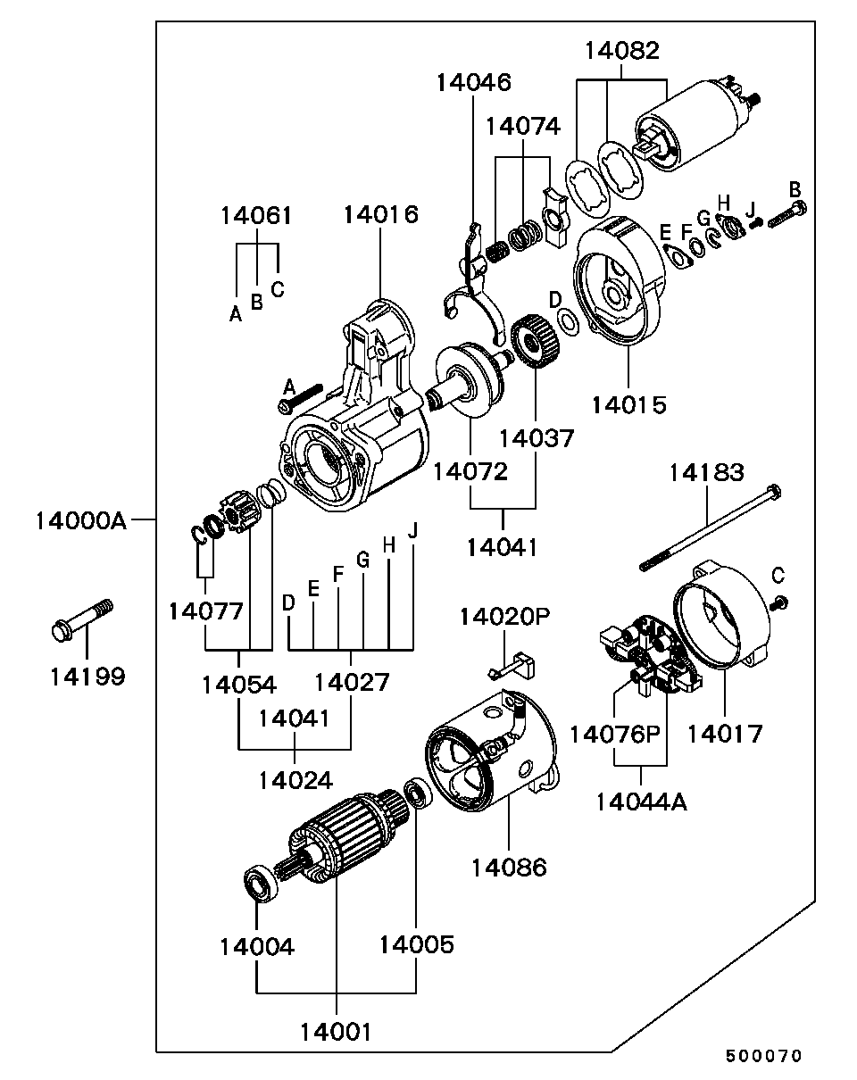 Mitsubishi MD 191433 - Käynnistinmoottori inparts.fi