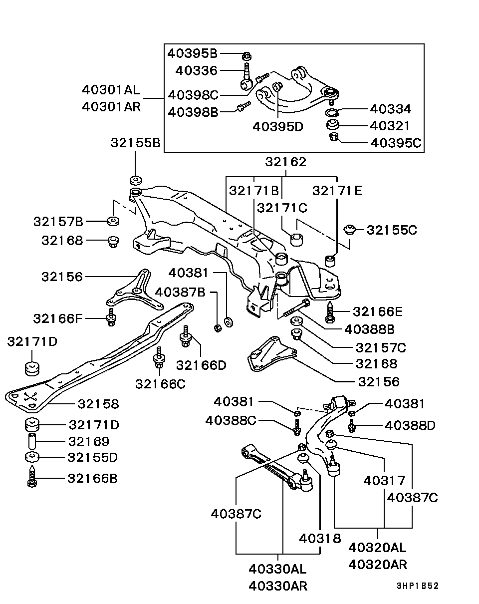 Mitsubishi MR162584 - Tukivarsi, pyöräntuenta inparts.fi