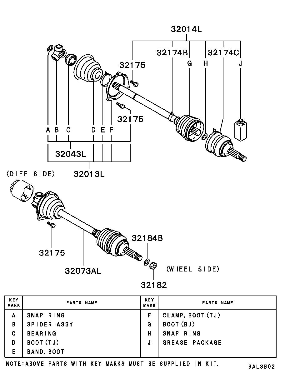 Mitsubishi MR911573 - Nivel, vetoakseli inparts.fi