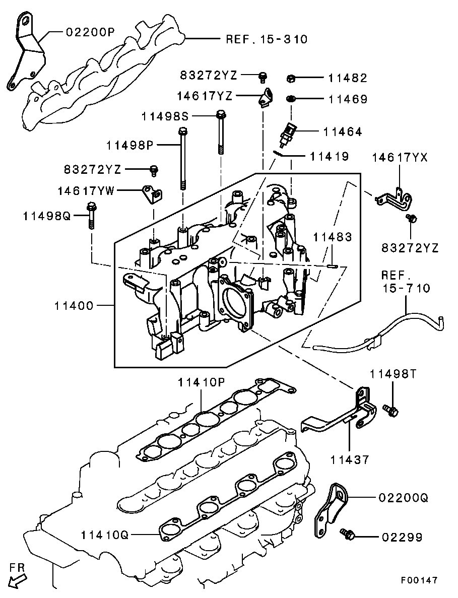 Mitsubishi 1540A049 - Tiiviste, imusarja inparts.fi