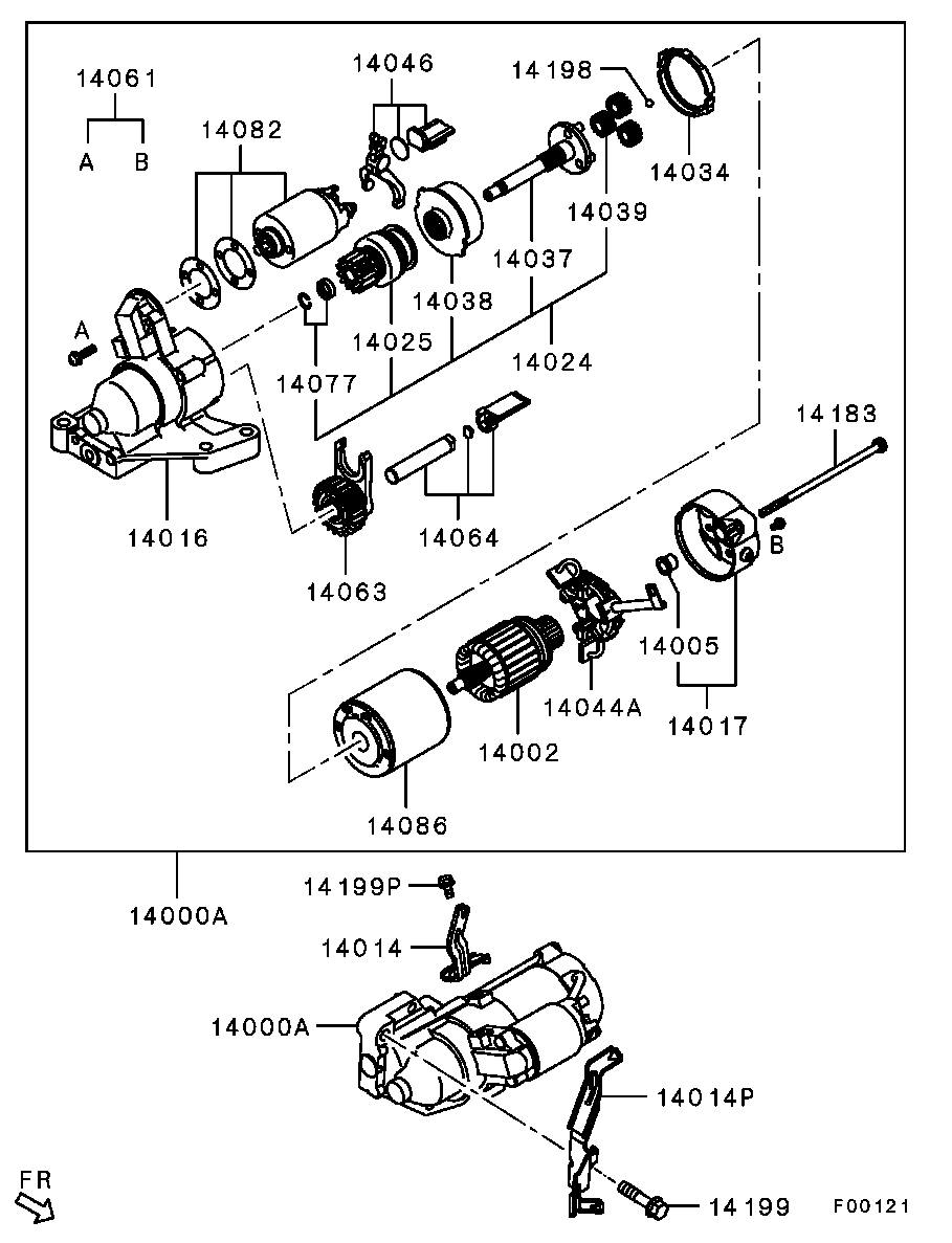 Mitsubishi 1810A062 - Käynnistinmoottori inparts.fi