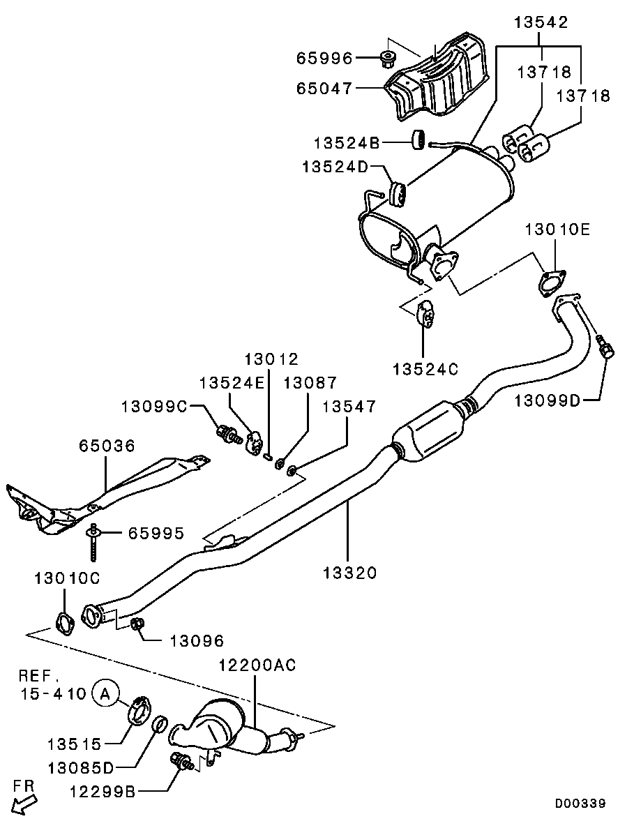 Mitsubishi 1584A070 - Tiiviste, pakoputki inparts.fi