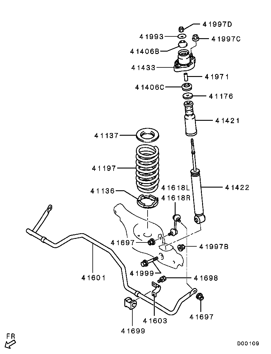 Mitsubishi MN184194 - Tanko, kallistuksenvaimennin inparts.fi