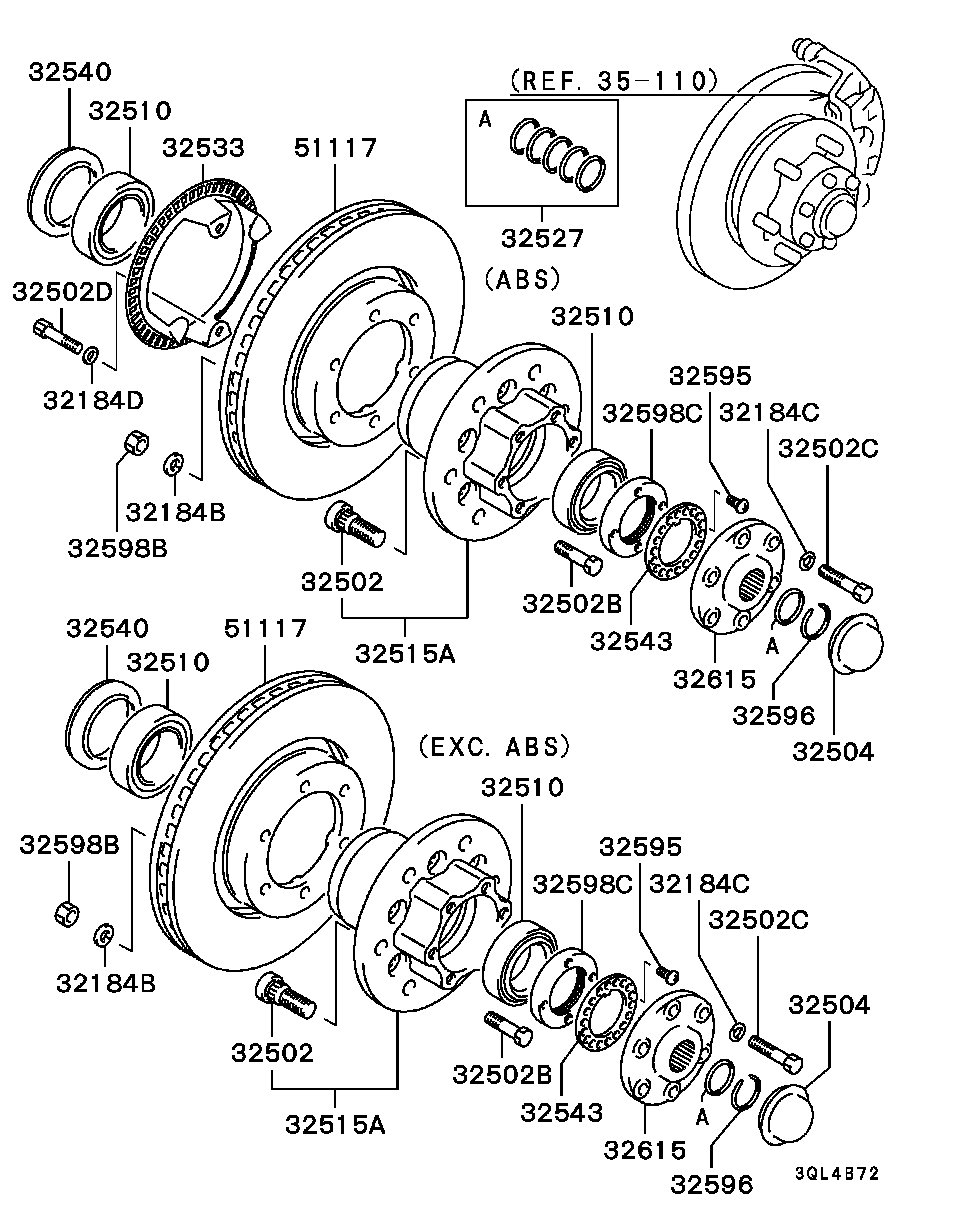 Mitsubishi MB160942 - Pyörän napa inparts.fi