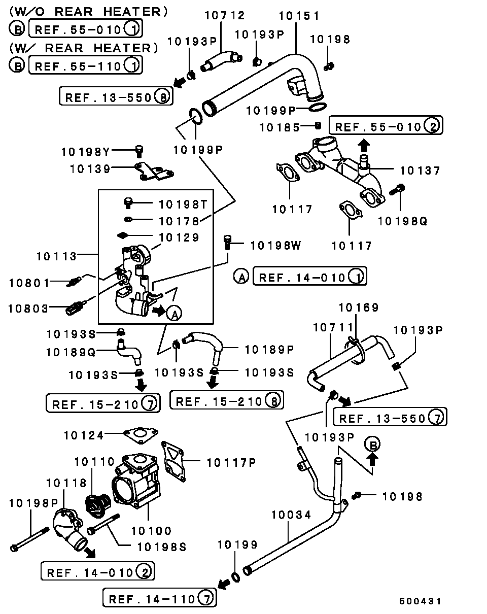 Mitsubishi 1308A012 - Tunnistin, jäähdytysnesteen lämpötila inparts.fi