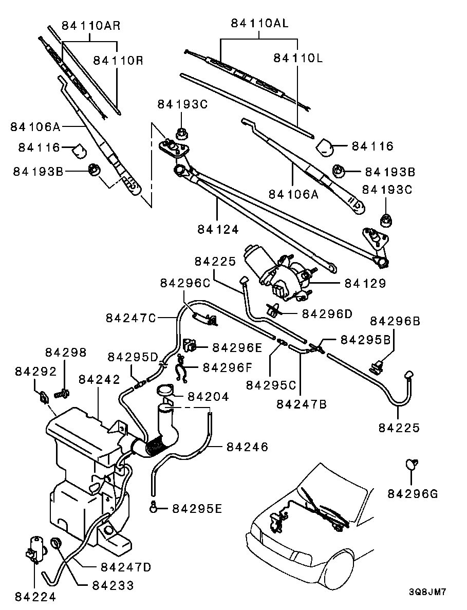 Mitsubishi MR502984 - Pesunestepumppu, lasinpesu inparts.fi