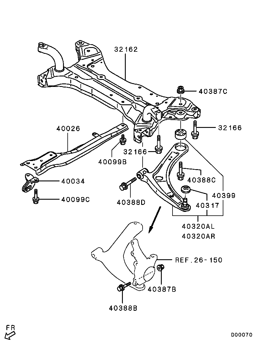 Mitsubishi #4013A281 - Tukivarsi, pyöräntuenta inparts.fi