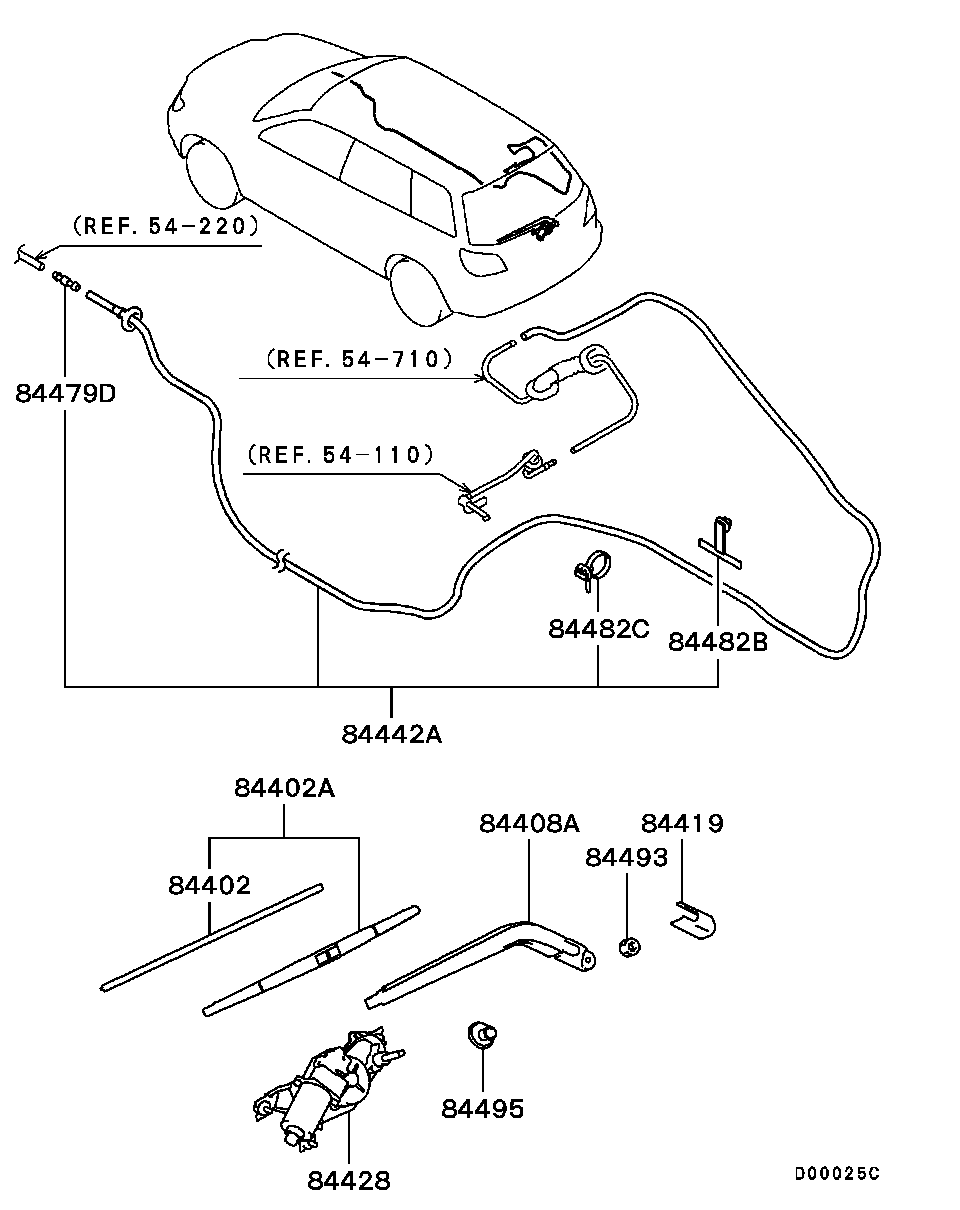 Mitsubishi MR971508 - Pyyhkijänsulka inparts.fi