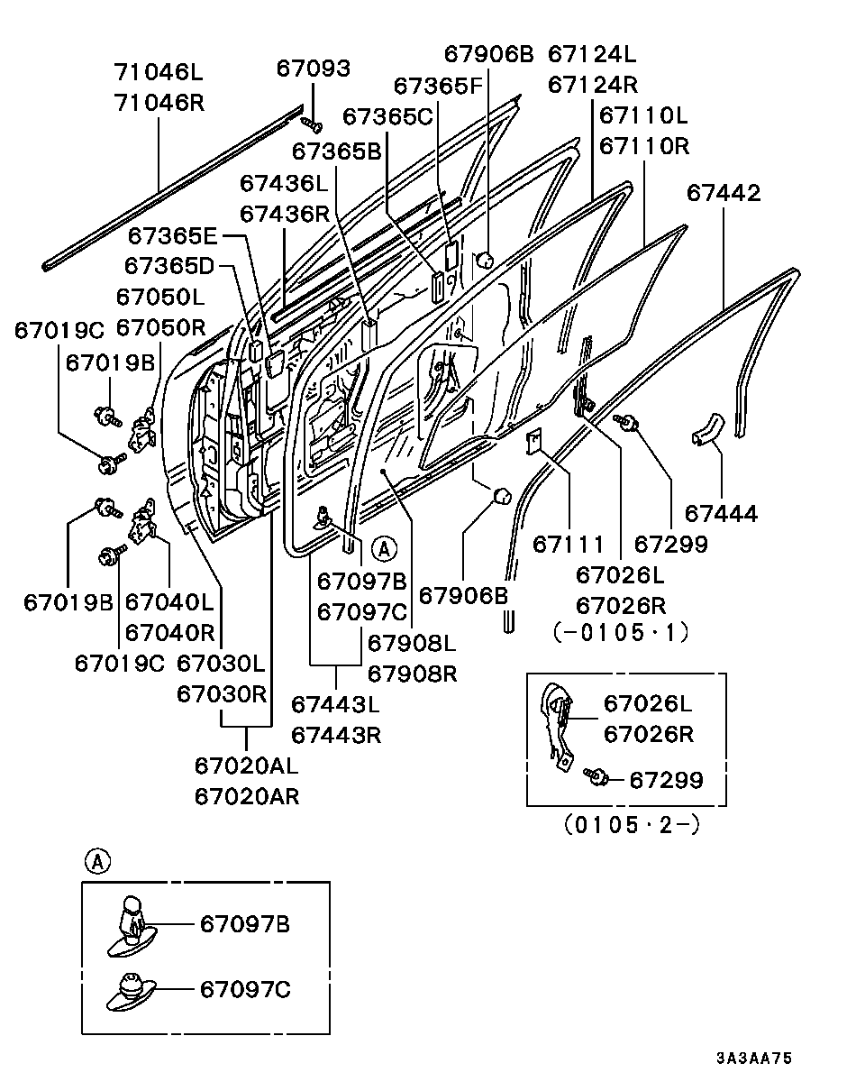 Mitsubishi MR135729 - Sivulasi inparts.fi