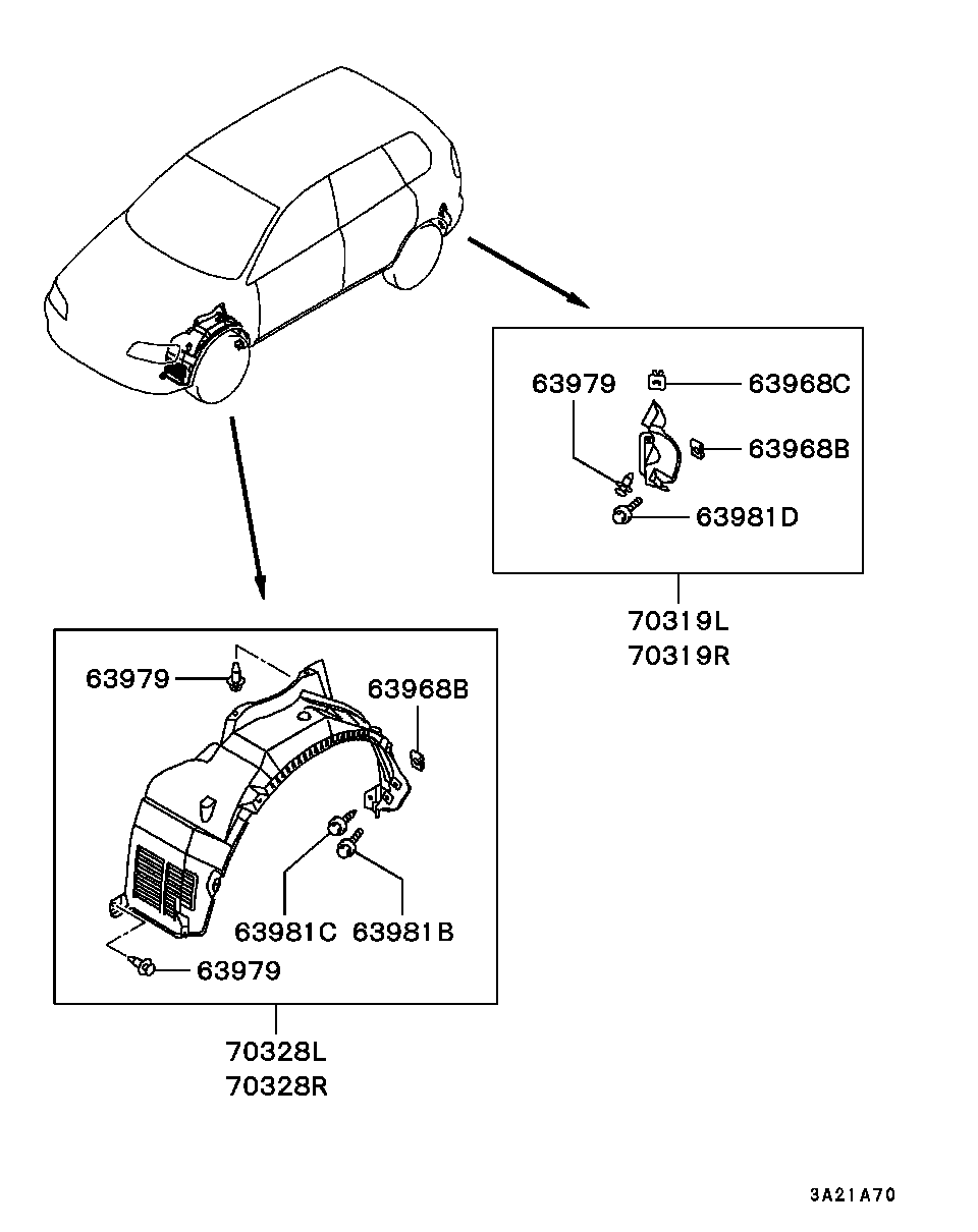 Mitsubishi MR586323 - Sisälokasuoja inparts.fi