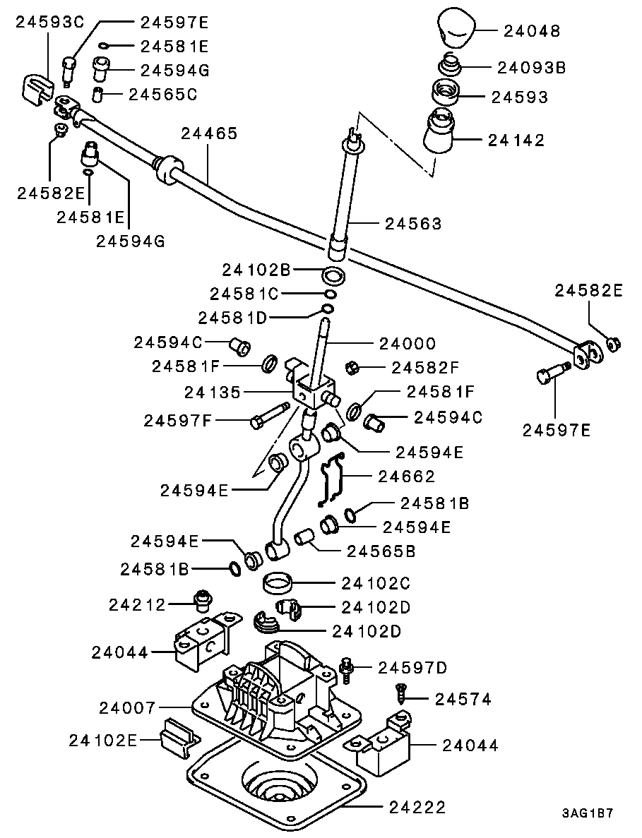 Mitsubishi MR911285 - Hela, valitsin / siirtotanko inparts.fi