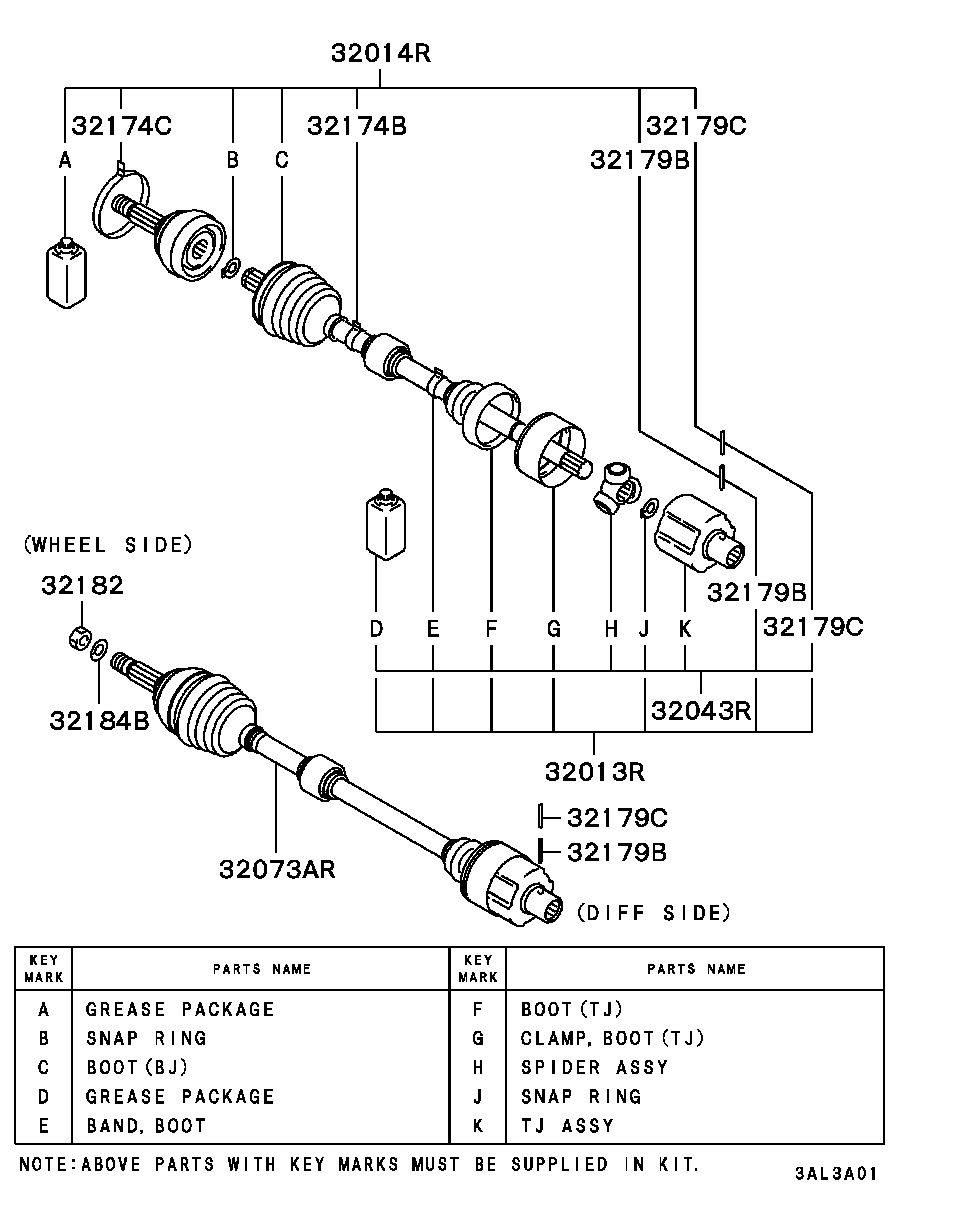 Mitsubishi MR263174 - Nivelsarja, vetoakseli inparts.fi