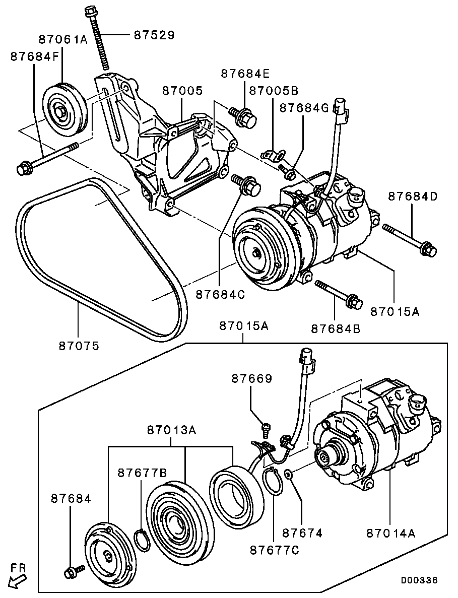 Mitsubishi 7813A085 - Kompressori, ilmastointilaite inparts.fi