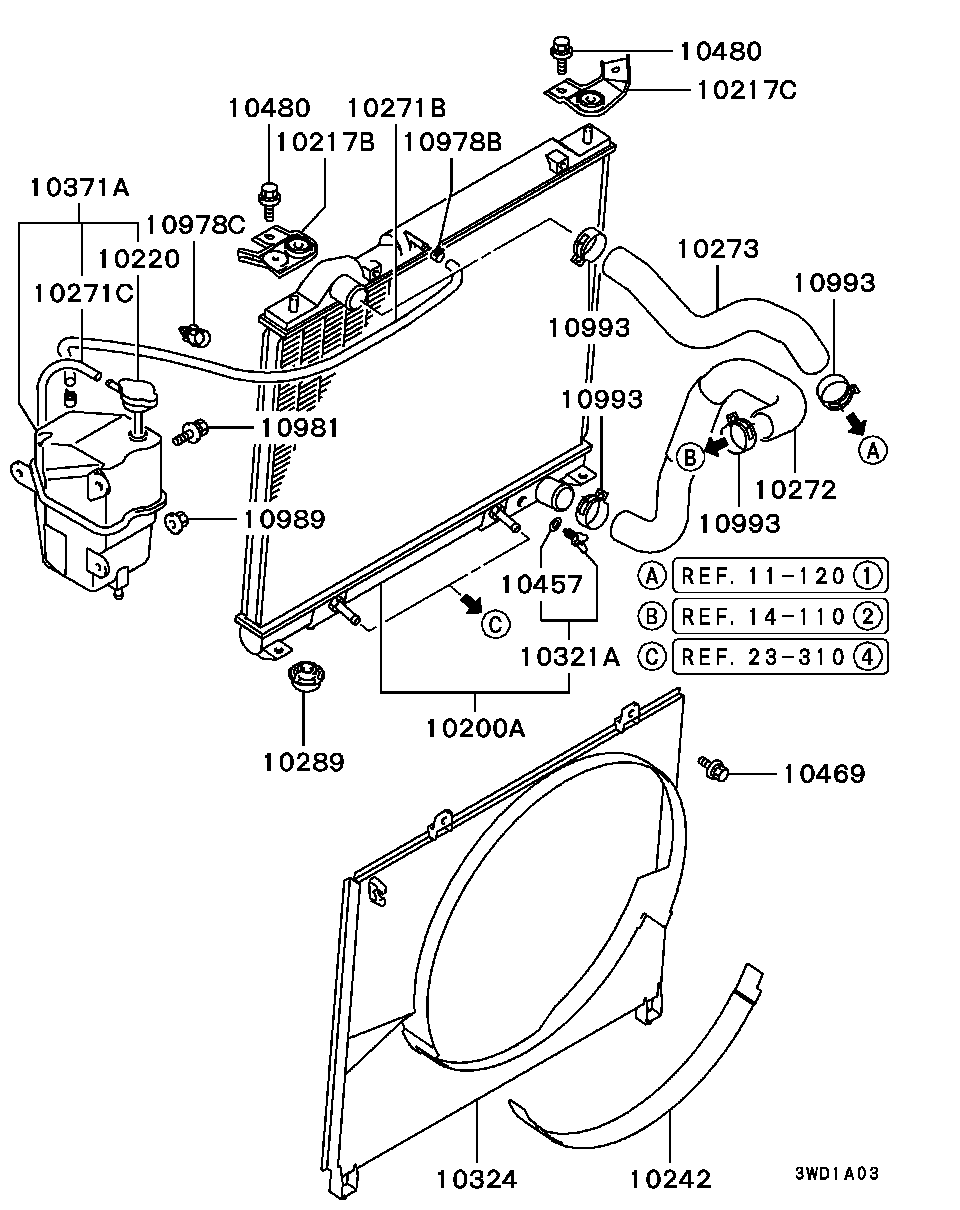 Mitsubishi MR127888 - Jäähdytin,moottorin jäähdytys inparts.fi