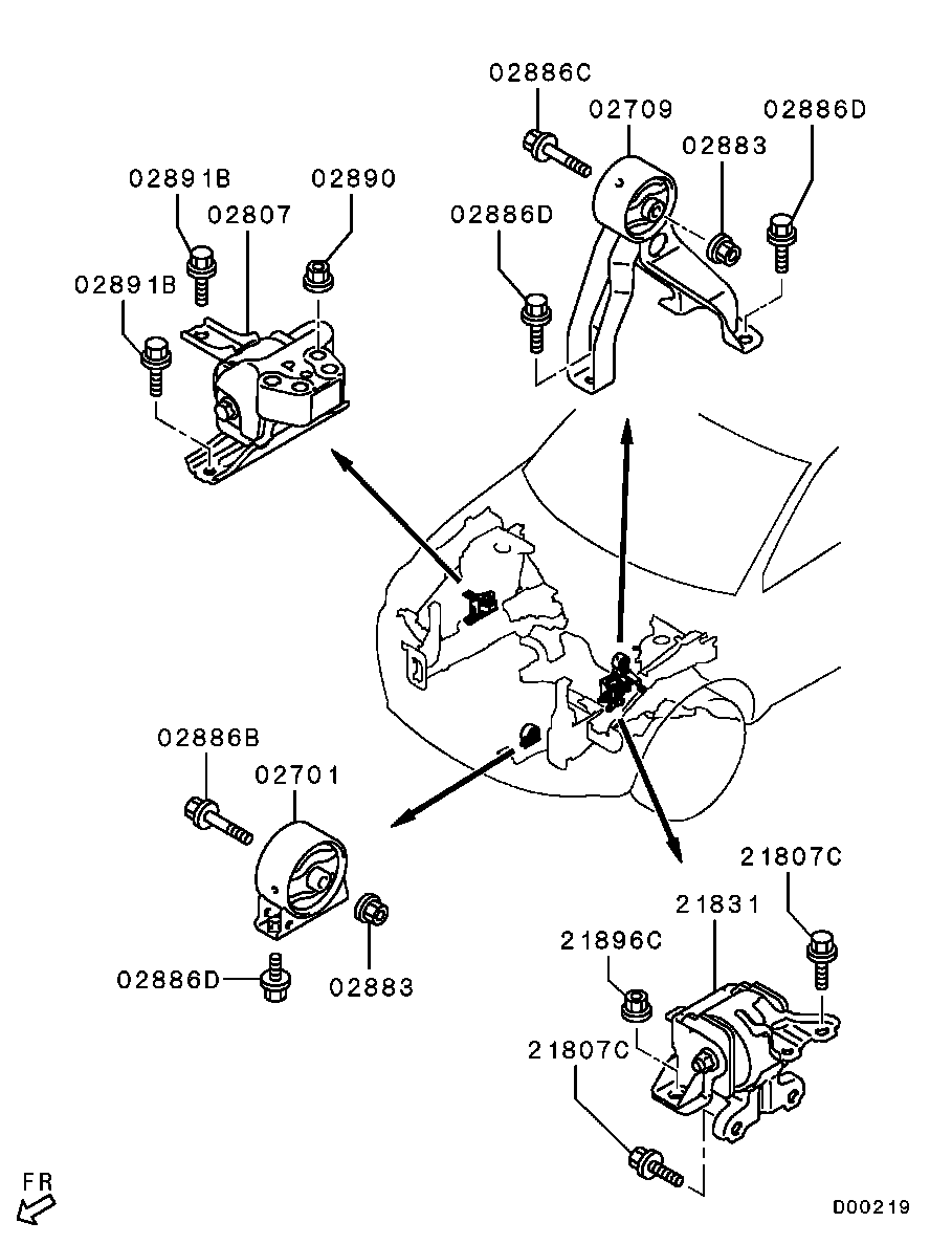 Mitsubishi 1091A104 - Moottorin tuki inparts.fi