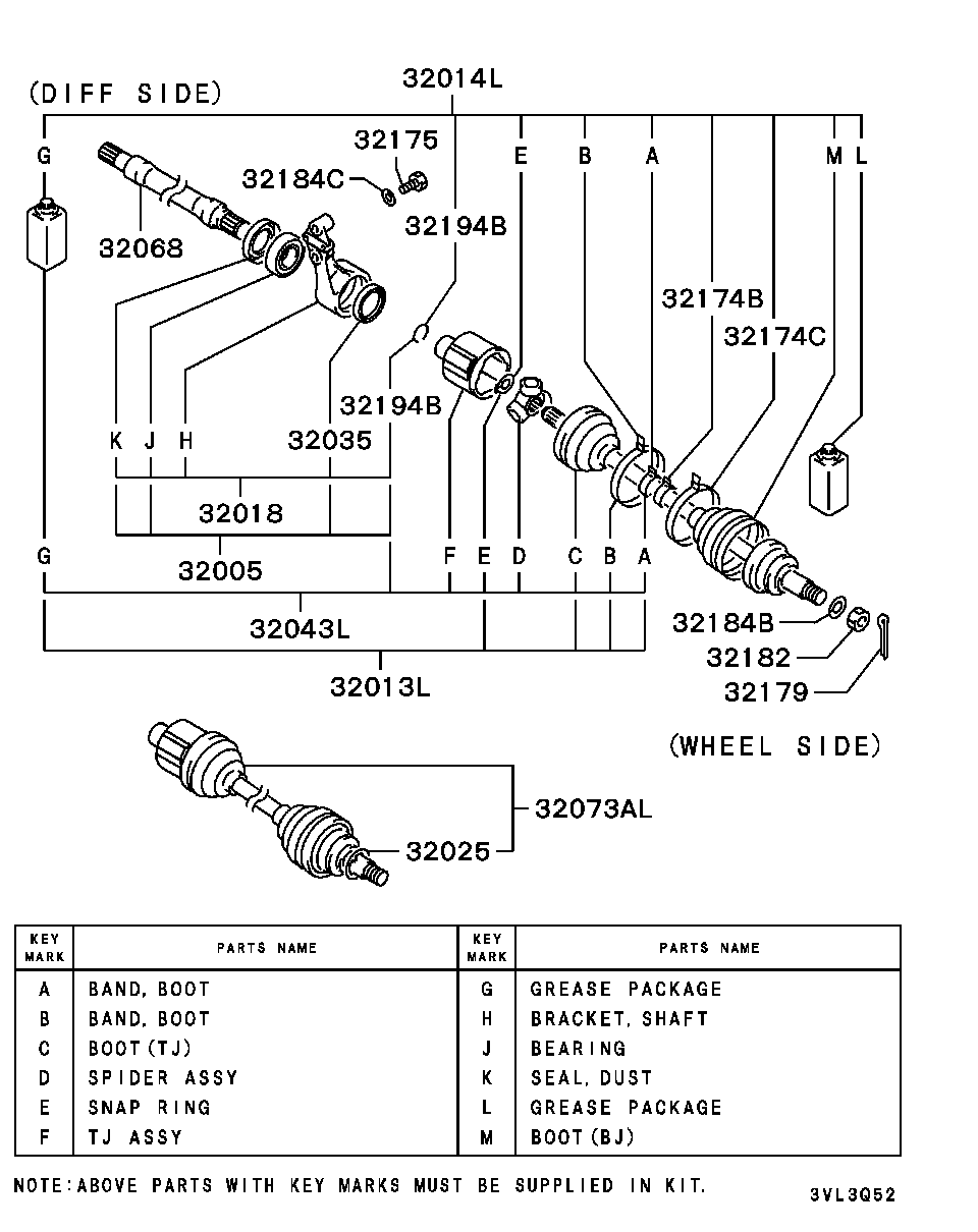 Mitsubishi MB837433 - Nivelsarja, vetoakseli inparts.fi