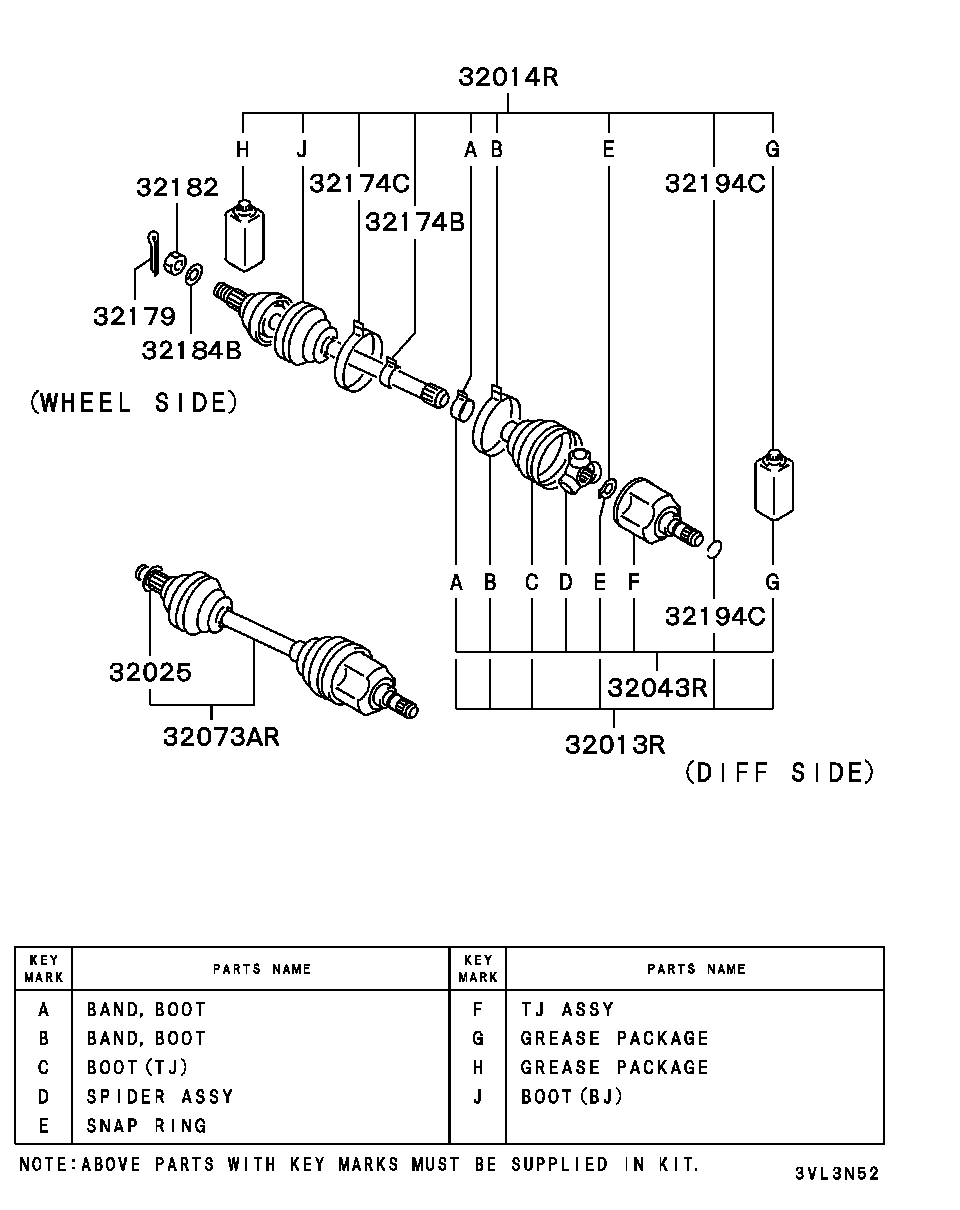 Mitsubishi MB837600 - Nivelsarja, vetoakseli inparts.fi