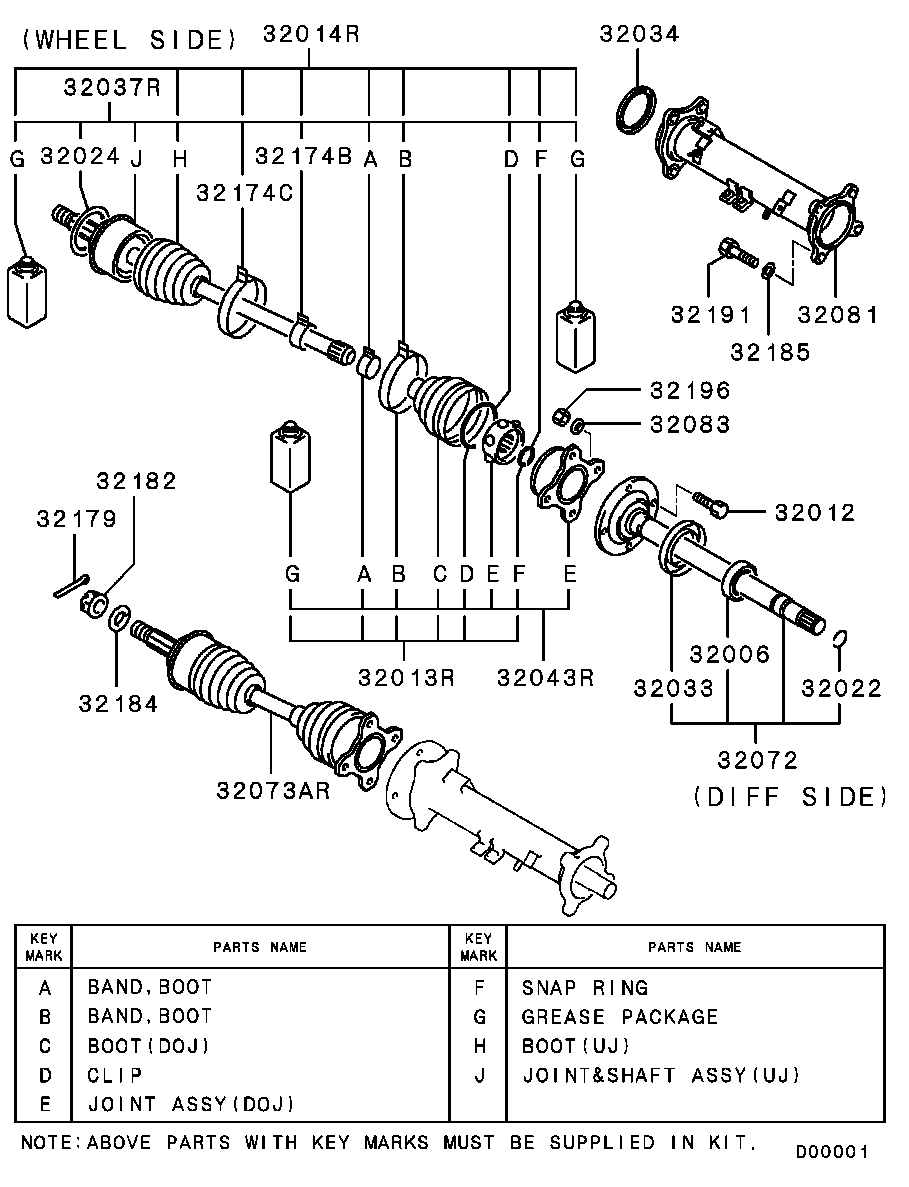 Mitsubishi MF472086 - Pyöränlaakerisarja inparts.fi