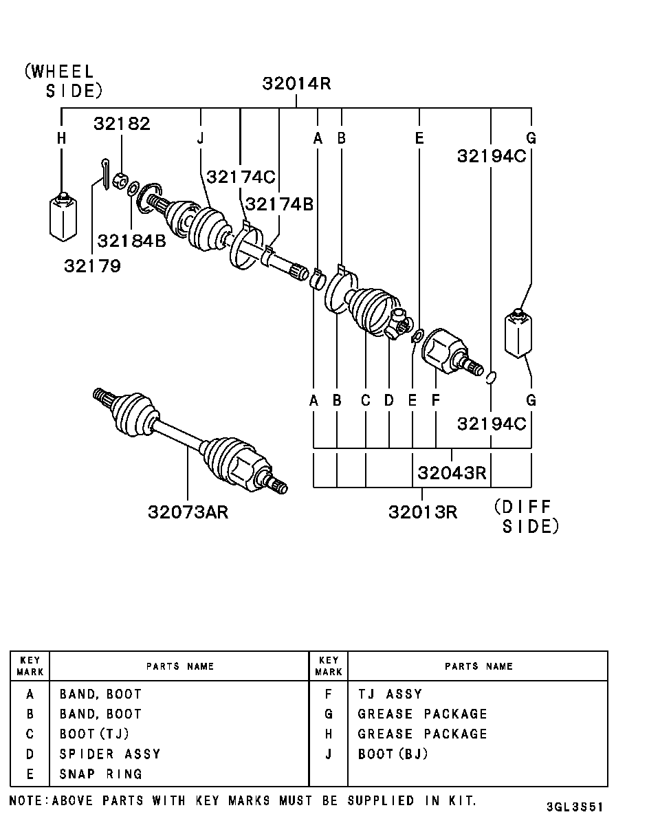 Mitsubishi MR305856 - Paljekumi, vetoakseli inparts.fi