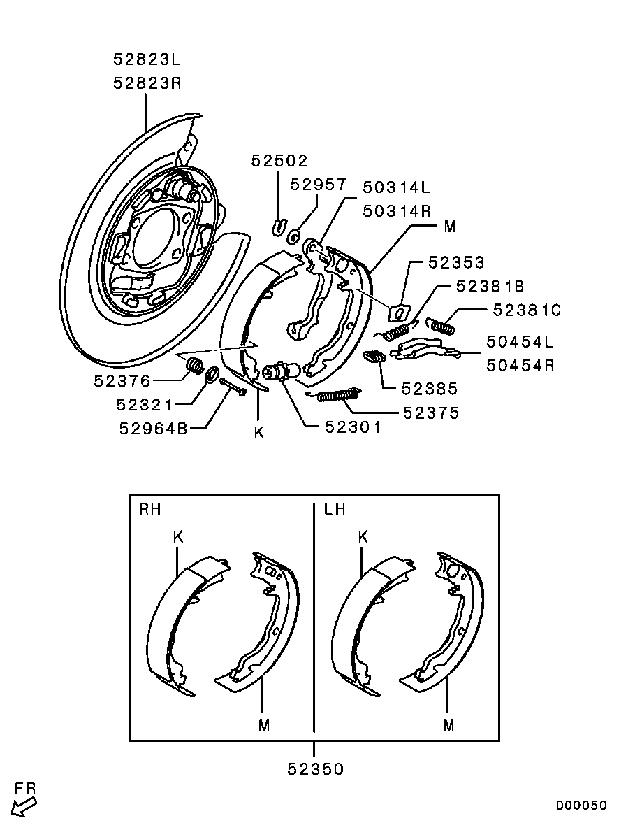 Mitsubishi MB857302 - Tarvikesarja, seisontajarru inparts.fi