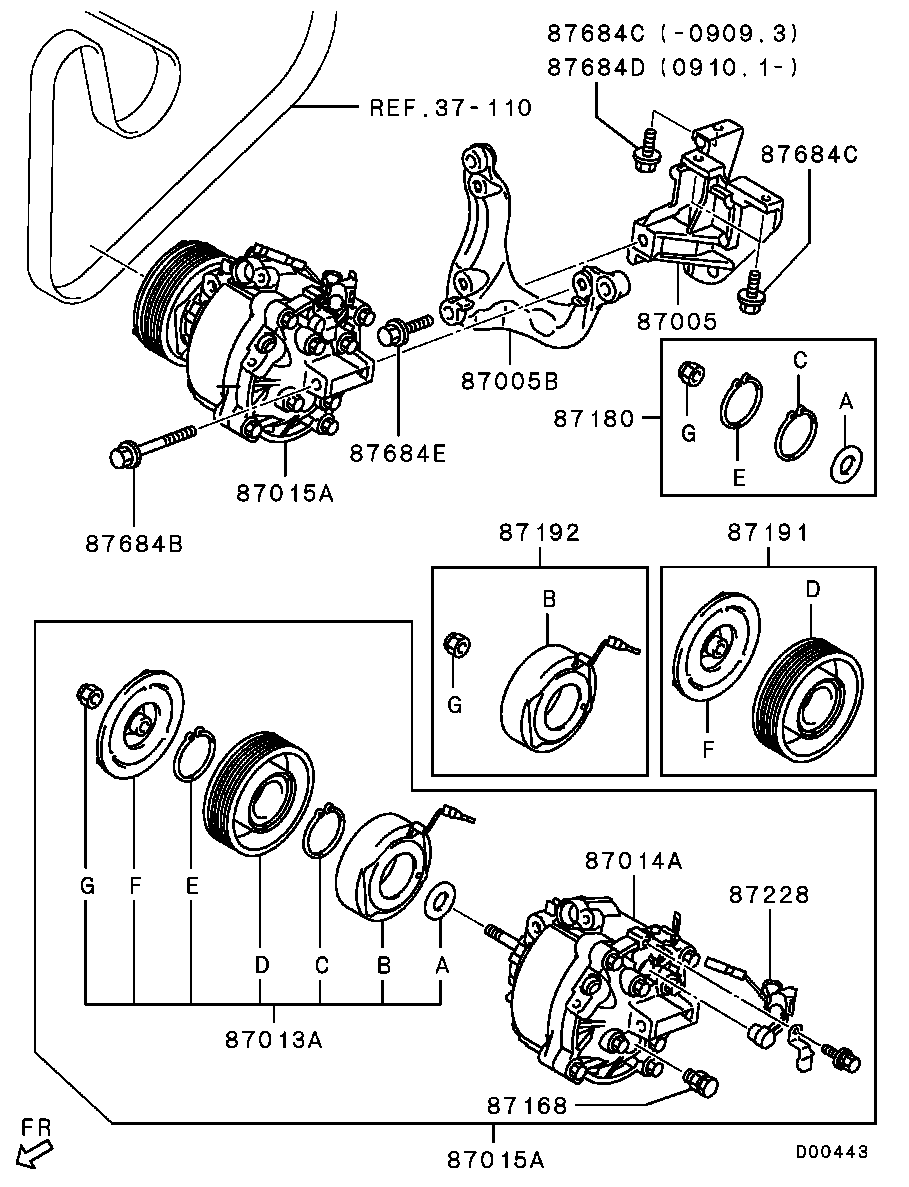 Mitsubishi 7813A418 - Kompressori, ilmastointilaite inparts.fi