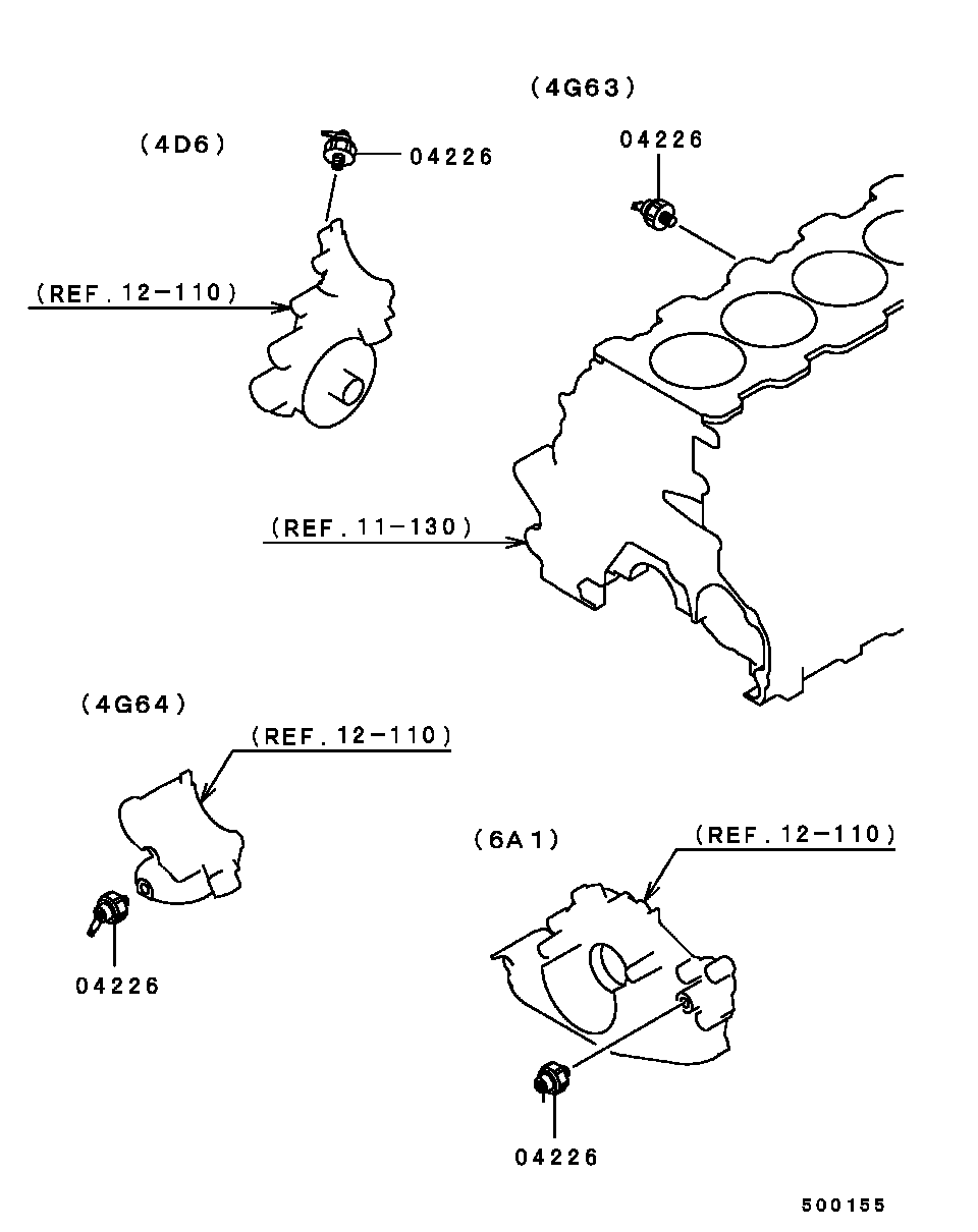 Mitsubishi MD355645 - Tunnistin, öljynpaine inparts.fi