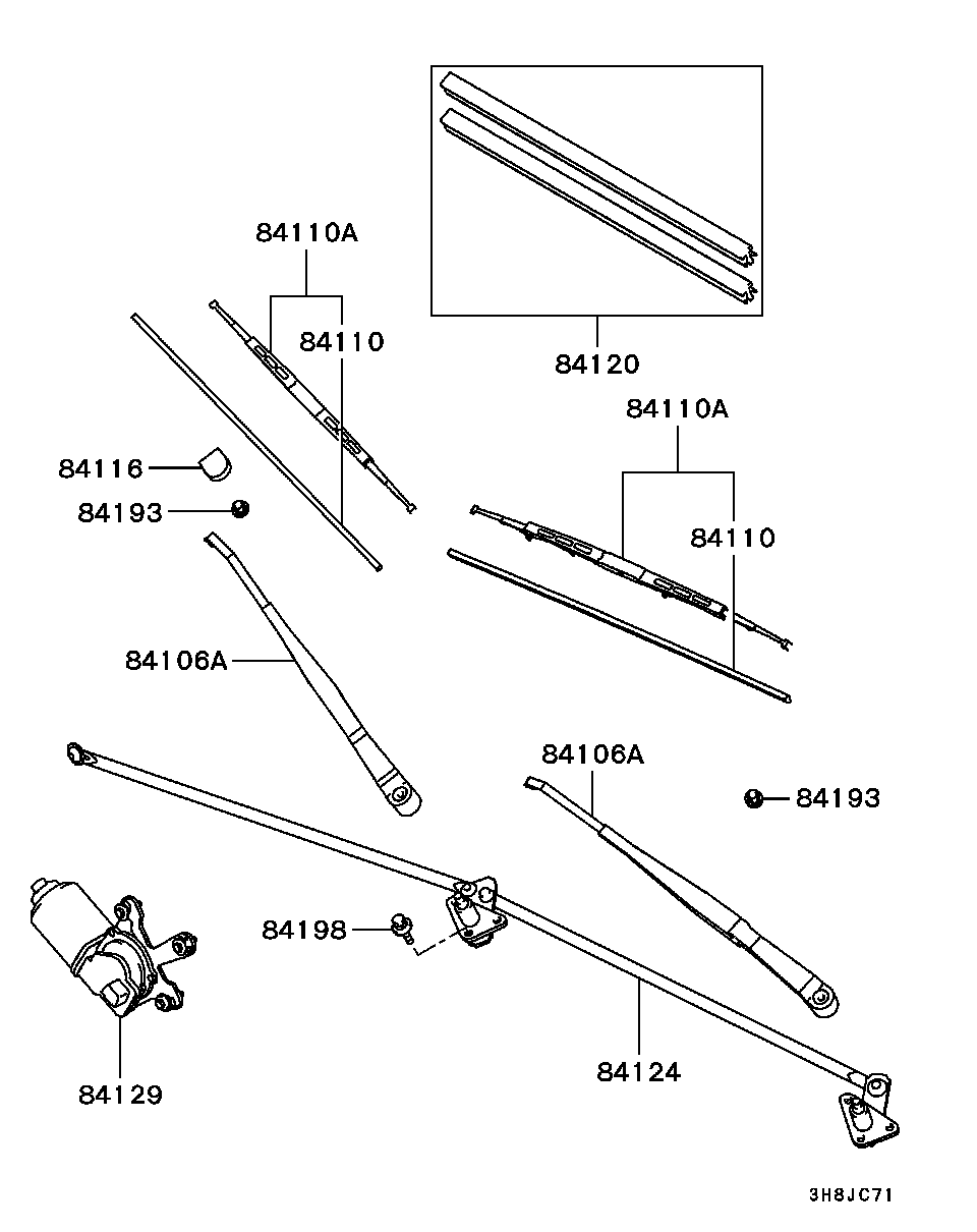 Mitsubishi MR300214 - Pyyhkijänsulka inparts.fi