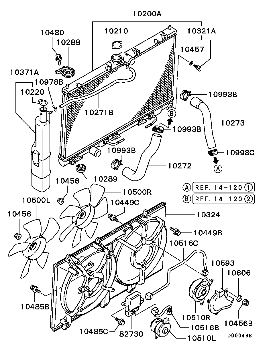 Mitsubishi MR968856 - Jäähdytin,moottorin jäähdytys inparts.fi