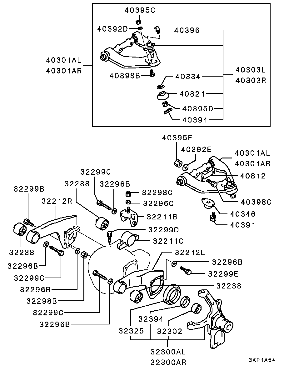 Mitsubishi MR124880 - Tukivarsi, pyöräntuenta inparts.fi