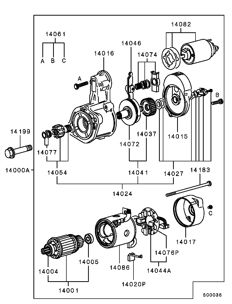 Mitsubishi MD 164978 - Käynnistinmoottori inparts.fi