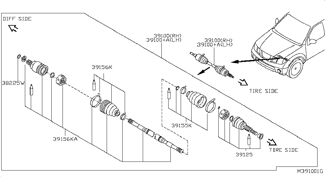 NISSAN 39100 EB300 - Vetoakseli inparts.fi