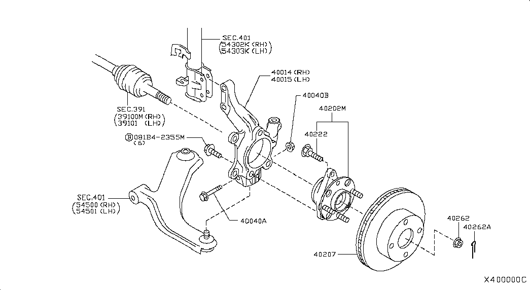 NISSAN 40202-EM00A - Pyöränlaakerisarja inparts.fi