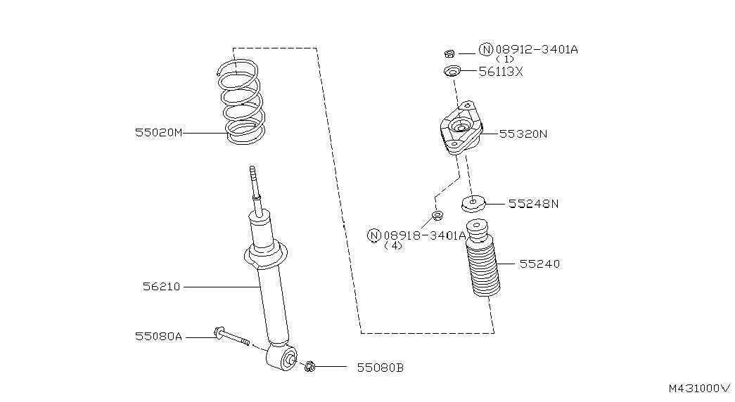 NISSAN 56210-BU000 - Iskunvaimennin inparts.fi