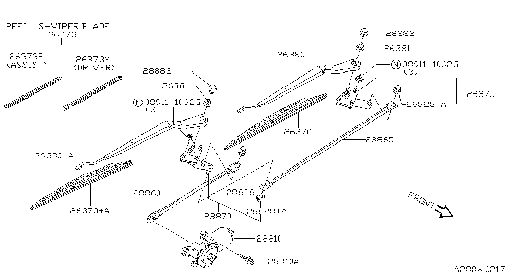 NISSAN 28842-50J00 - Voimansiirtotanko, pyyhintangot inparts.fi