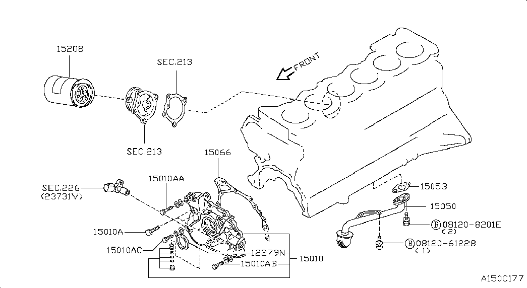 NISSAN 15208-40L02 - Öljynsuodatin inparts.fi