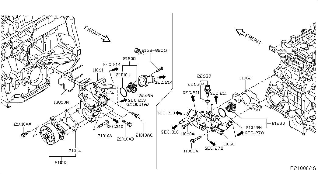 NISSAN 21010-1GZ0A - Vesipumppu inparts.fi