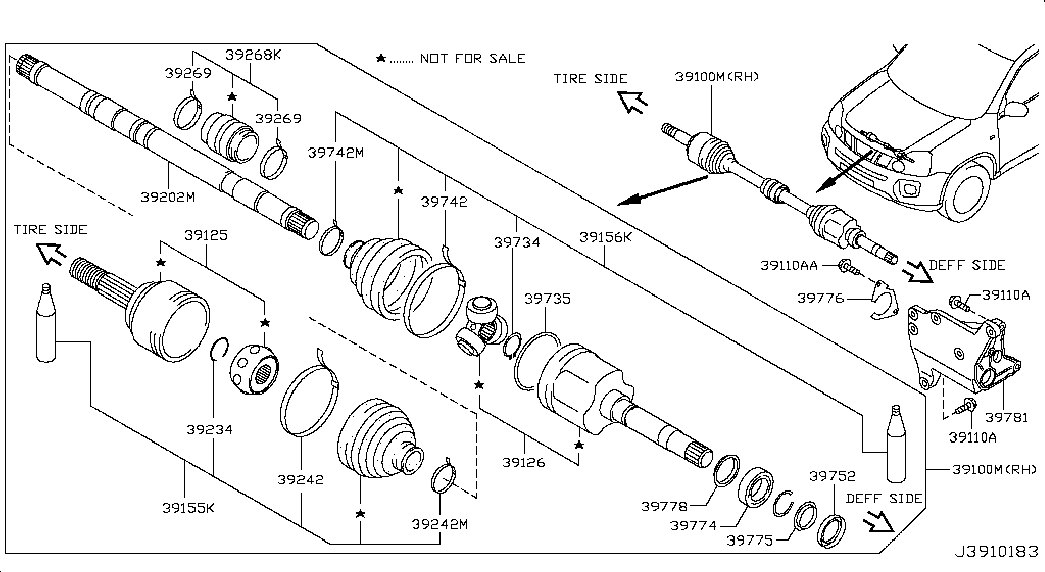 NISSAN 39211JA00A - Nivelsarja, vetoakseli inparts.fi