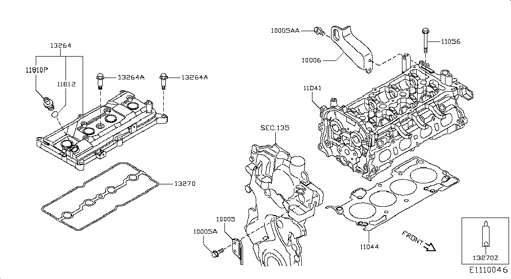 NISSAN 11056-EN200 - Syl.kannen pulttisarja inparts.fi