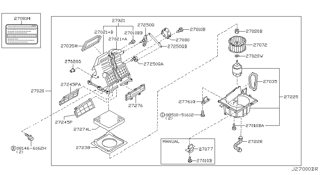 NISSAN 272764M401 - Suodatin, sisäilma inparts.fi