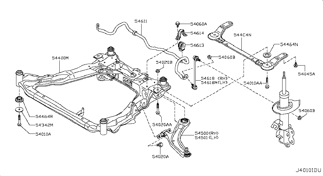 NISSAN 54501-JG00B - Tukivarsi, pyöräntuenta inparts.fi