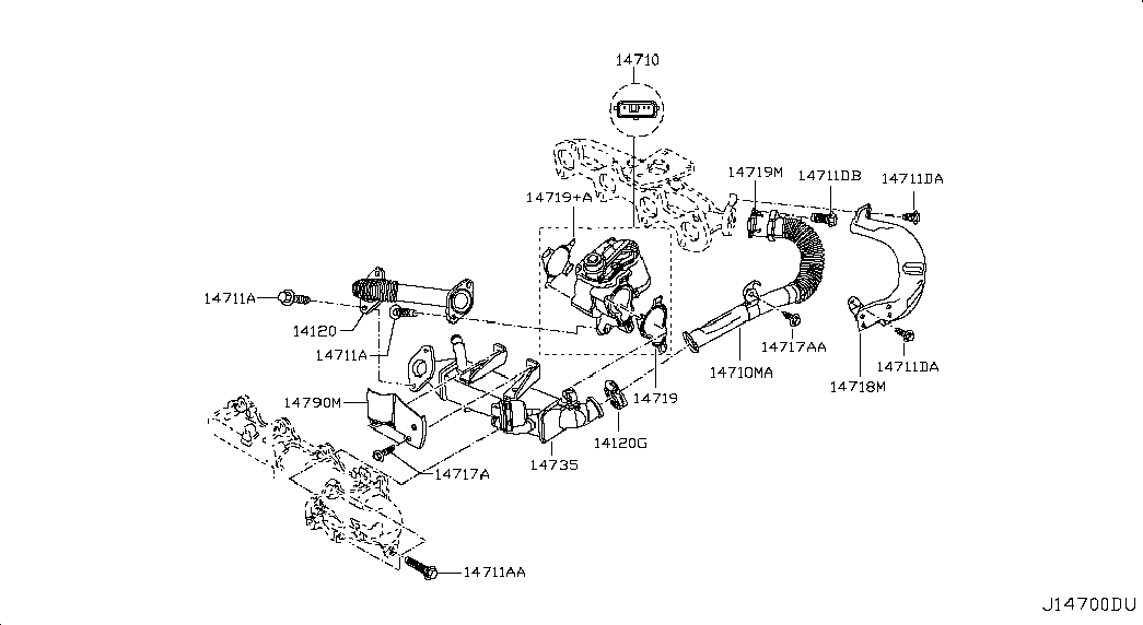 NISSAN 14710 00Q0Y - Venttiili, pakokaasun kierrätys inparts.fi