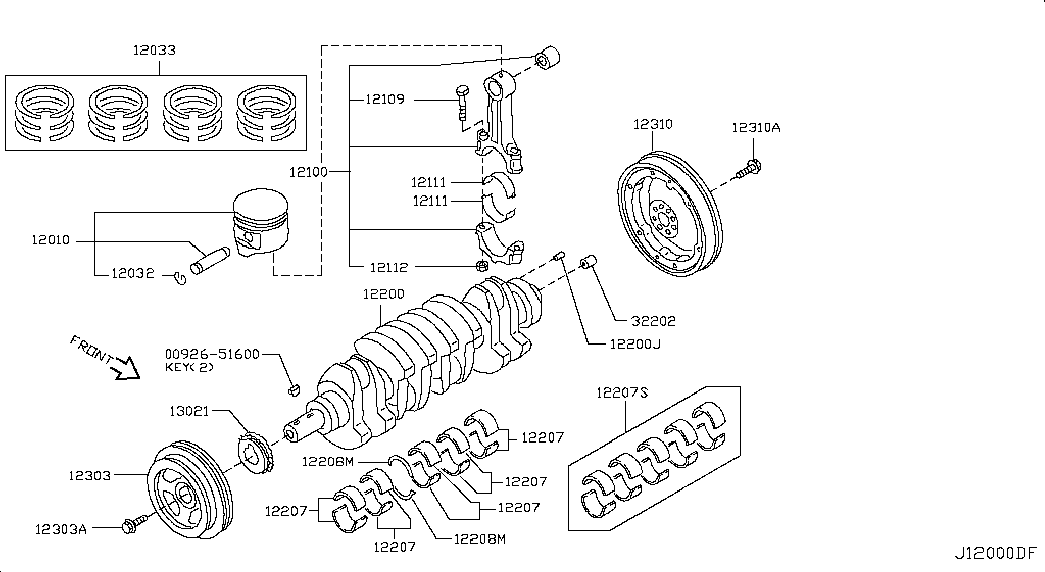 NISSAN 13021-AD200 - Jakoketjusarja inparts.fi