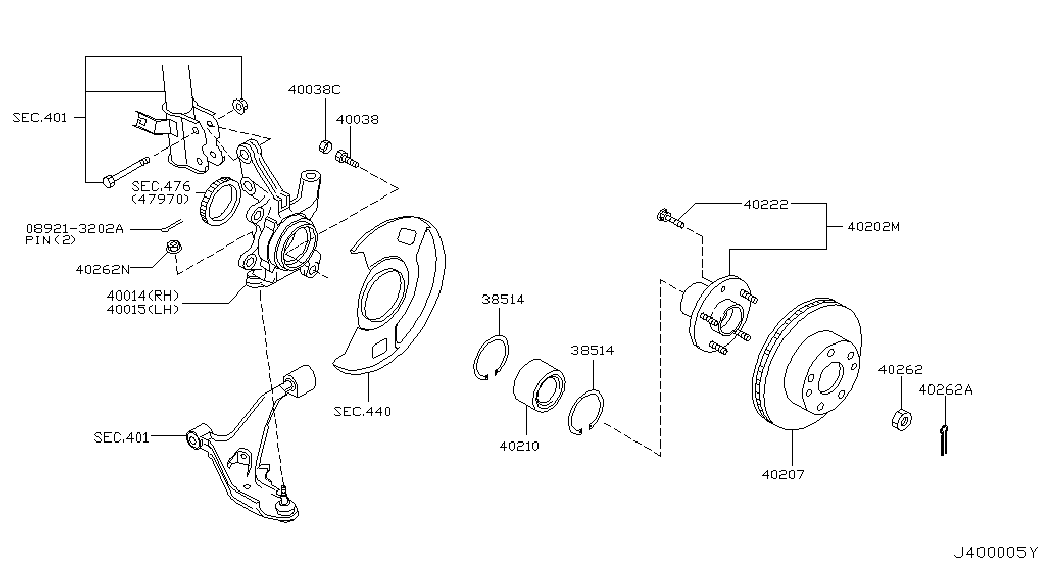 NISSAN 40210-2Y000 - Pyöränlaakerisarja inparts.fi