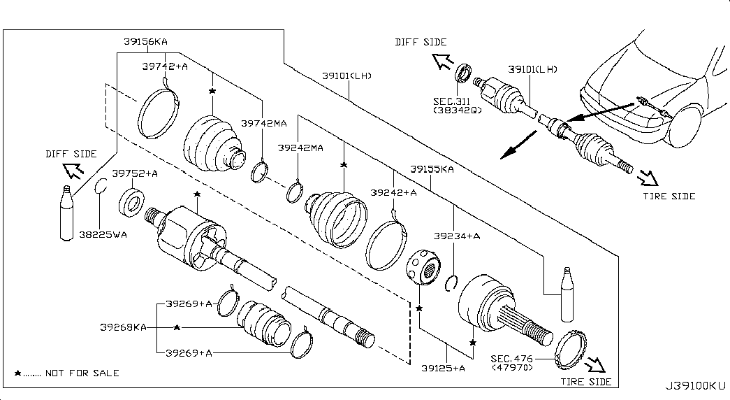 NISSAN 39101-8H710 - Nivelsarja, vetoakseli inparts.fi